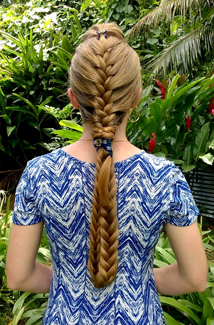 a braid that's been brought back up to halve the length